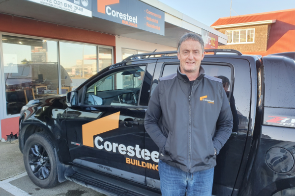 coresteel franchisee in front of branded ute